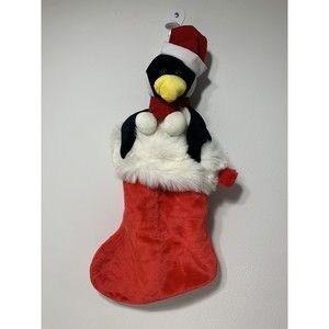 Commonwealth Vintage Plush Penguin Christmas Stocking 23"